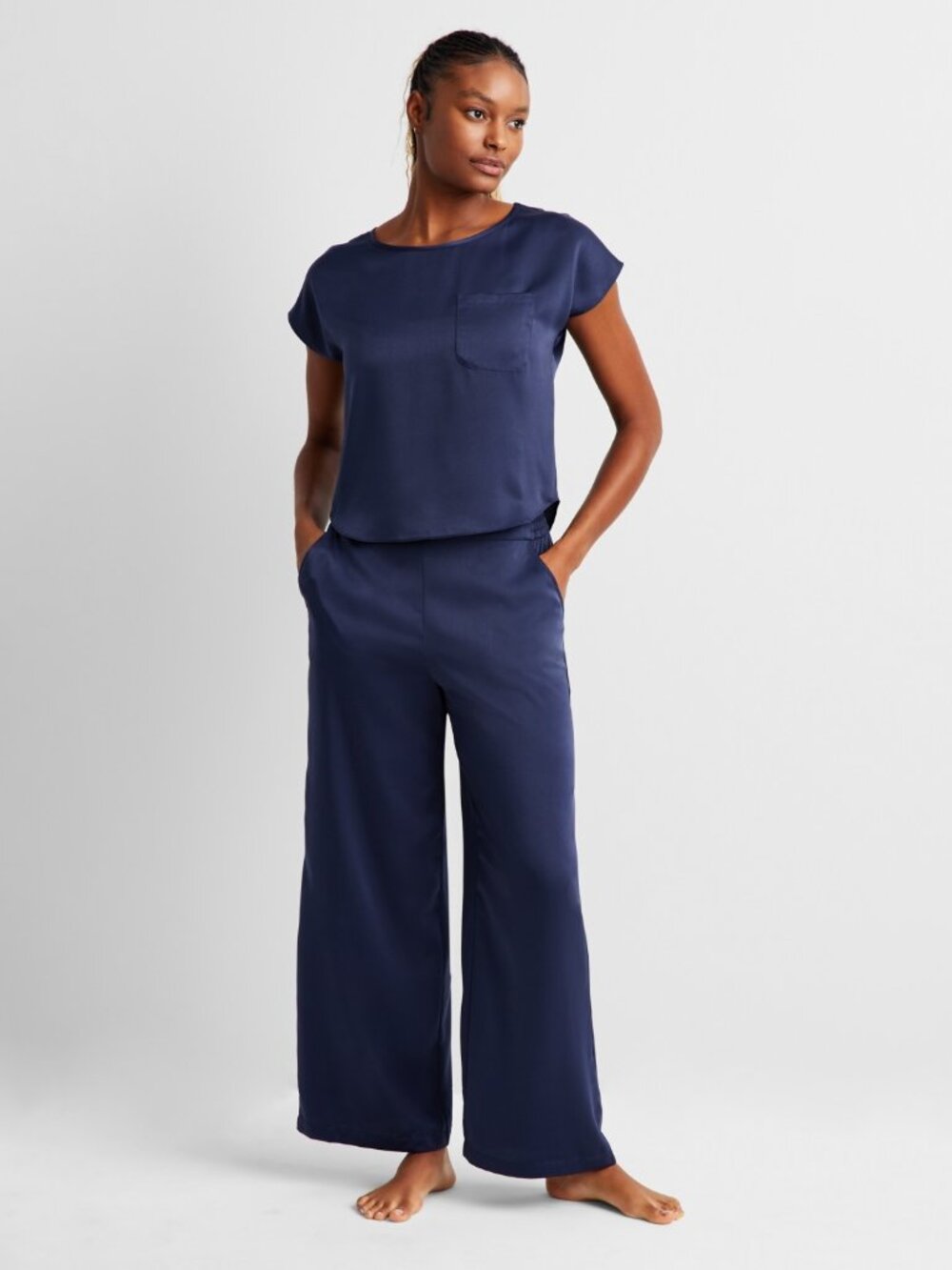 #1746 State of Day Women's 2-Pc. Crepe De Chine Short-Sleeve Pajama Set